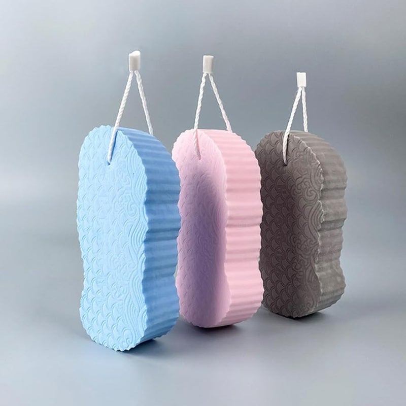 3Pcs PVA Bath Sponges Soft Exfoliating Back Scrubber For Face And Body Skin Care Pink Blue White - Image 2